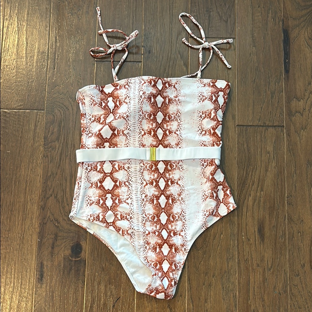 NWOT Swimwear with Brown and White Pattern